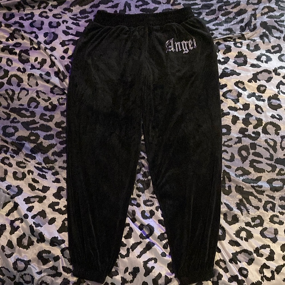 Love Tree Black Velour Pants